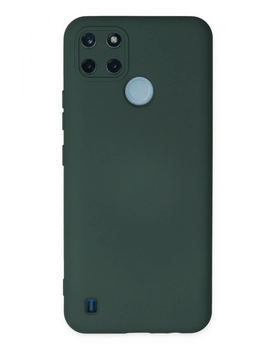 Newface Realme C25Y Kılıf Nano içi Kadife Silikon - Koyu Yeşil