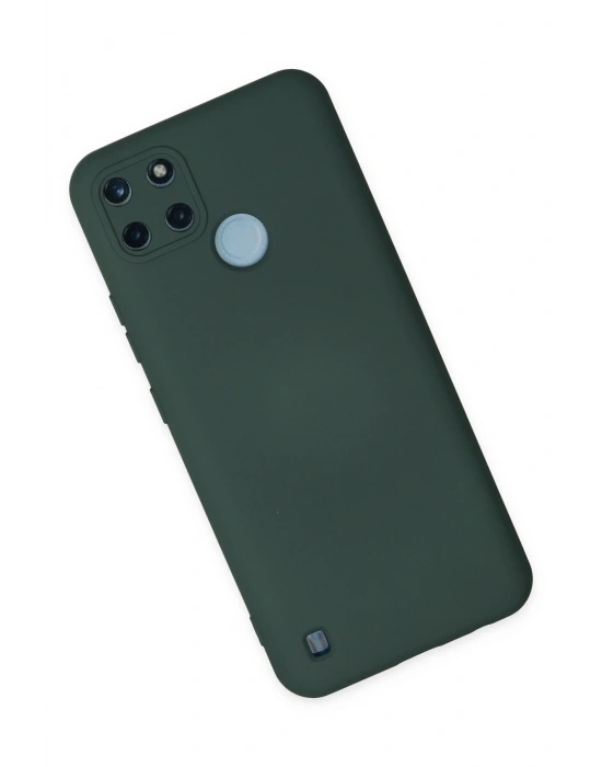 Newface Realme C25Y Kılıf Nano içi Kadife Silikon - Koyu Yeşil