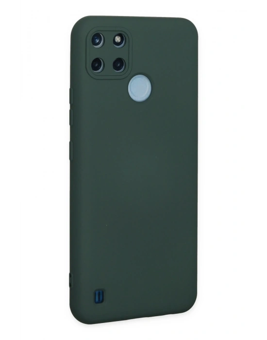 Newface Realme C25Y Kılıf Nano içi Kadife Silikon - Koyu Yeşil