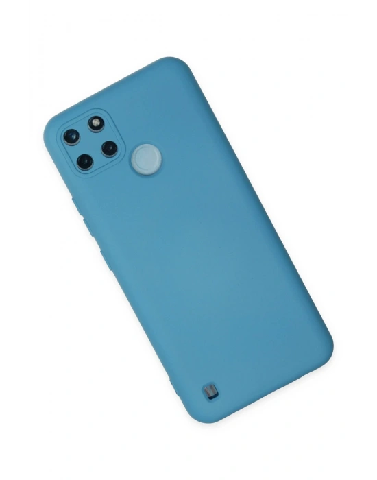 Newface Realme C25Y Kılıf Nano içi Kadife Silikon - Mavi