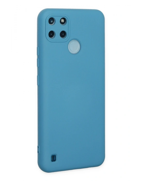 Newface Realme C25Y Kılıf Nano içi Kadife Silikon - Mavi