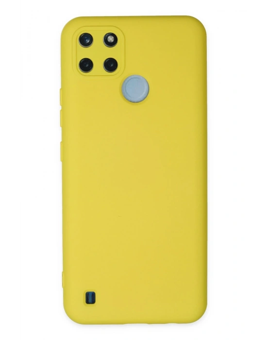 Newface Realme C25Y Kılıf Nano içi Kadife Silikon - Sarı