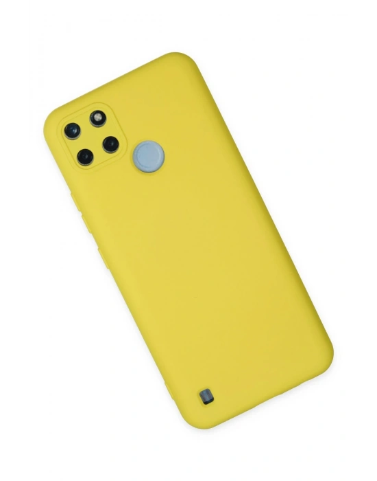 Newface Realme C25Y Kılıf Nano içi Kadife Silikon - Sarı