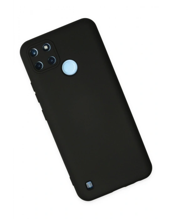 Newface Realme C25Y Kılıf Nano içi Kadife Silikon - Siyah