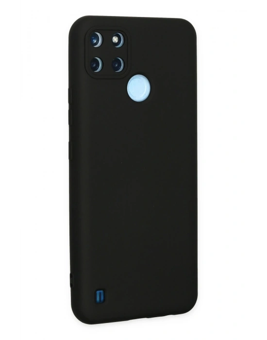 Newface Realme C25Y Kılıf Nano içi Kadife Silikon - Siyah