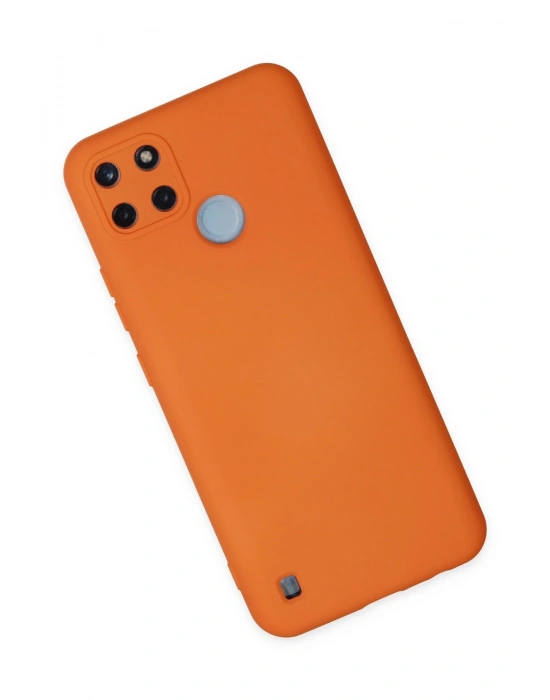 Newface Realme C25Y Kılıf Nano içi Kadife Silikon - Turuncu