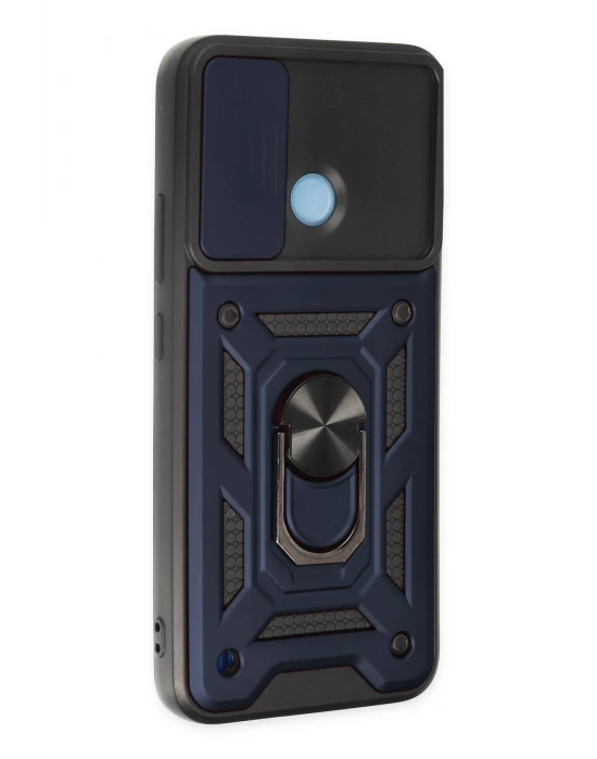 Newface Realme C25Y Kılıf Pars Lens Yüzüklü Silikon - Lacivert