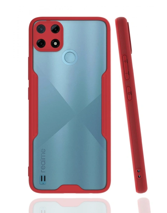 Newface Realme C25Y Kılıf Platin Silikon - Kırmızı