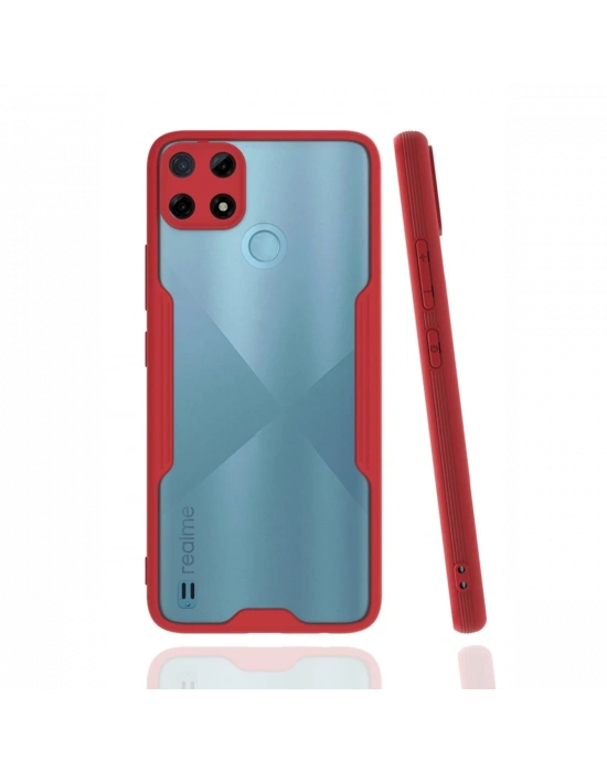 Newface Realme C25Y Kılıf Platin Silikon - Kırmızı