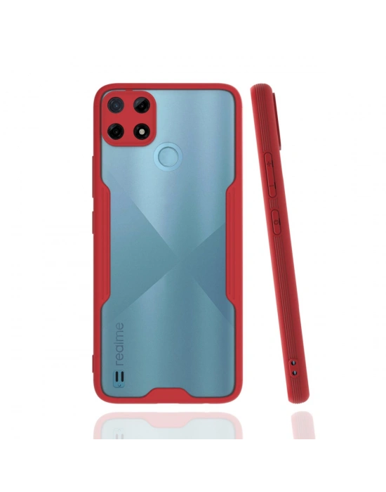 Newface Realme C25Y Kılıf Platin Silikon - Kırmızı