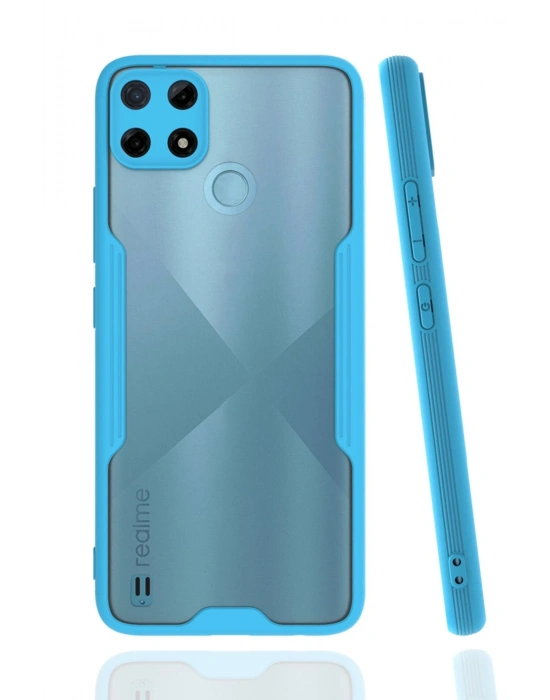 Newface Realme C25Y Kılıf Platin Silikon - Mavi