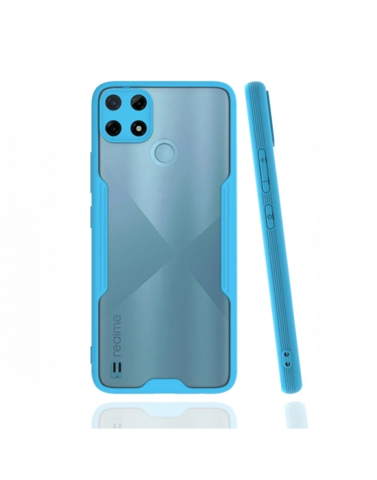 Newface Realme C25Y Kılıf Platin Silikon - Mavi