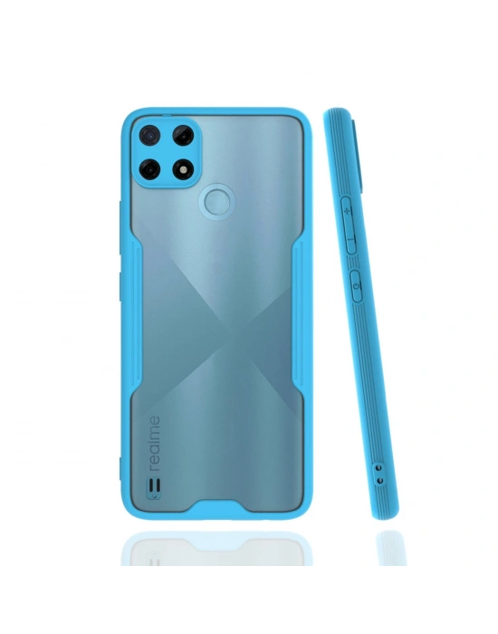 Newface Realme C25Y Kılıf Platin Silikon - Mavi