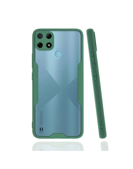 Newface Realme C25Y Kılıf Platin Silikon - Yeşil