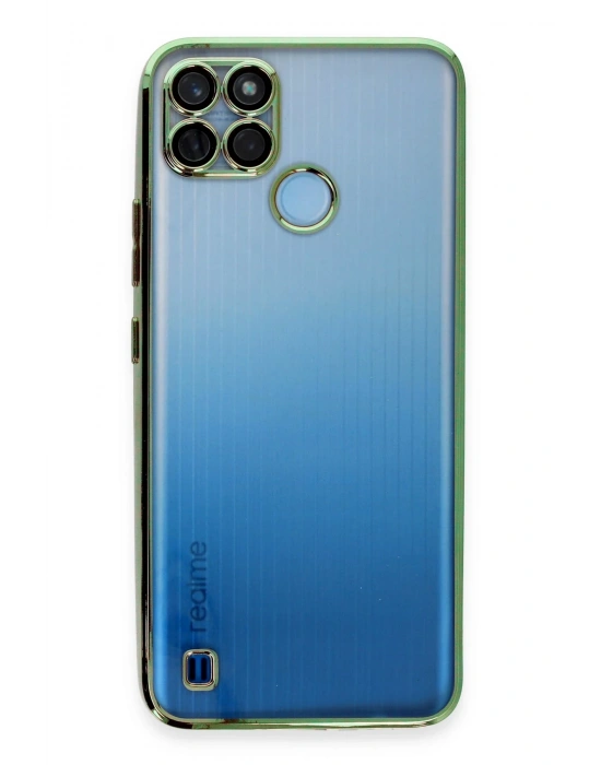 Newface Realme C25Y Kılıf Razer Lensli Silikon - Yeşil