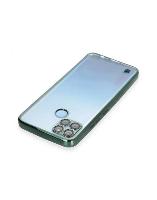 Newface Realme C25Y Kılıf Razer Lensli Silikon - Yeşil