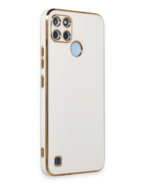 Newface Realme C25Y Kılıf Volet Silikon - Beyaz