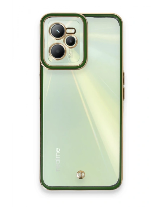 Newface Realme C35 Kılıf Liva Lens Silikon - Yeşil