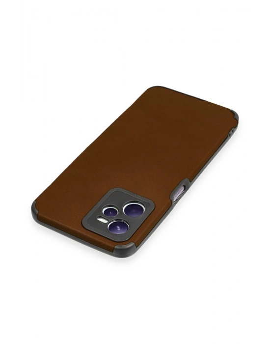 Newface Realme C35 Kılıf Loop Deri Silikon - Kahverengi