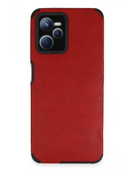 Newface Realme C35 Kılıf Loop Deri Silikon - Kırmızı