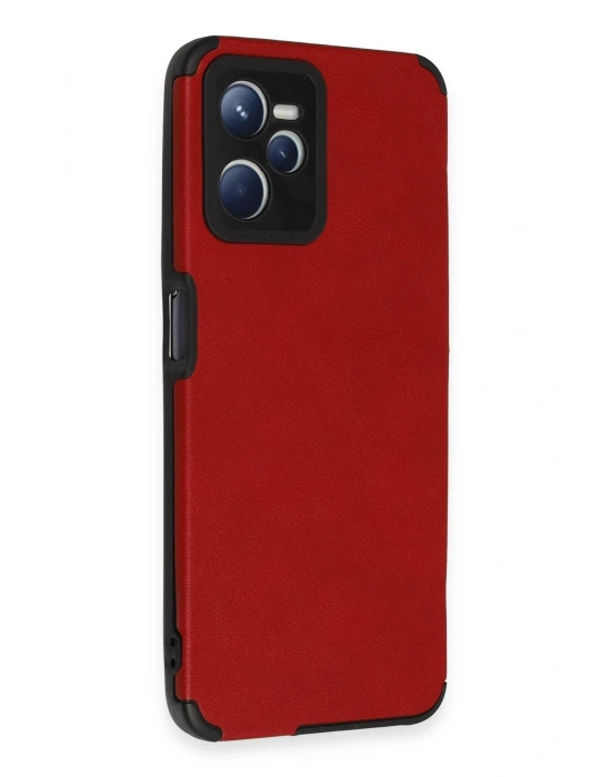 Newface Realme C35 Kılıf Loop Deri Silikon - Kırmızı