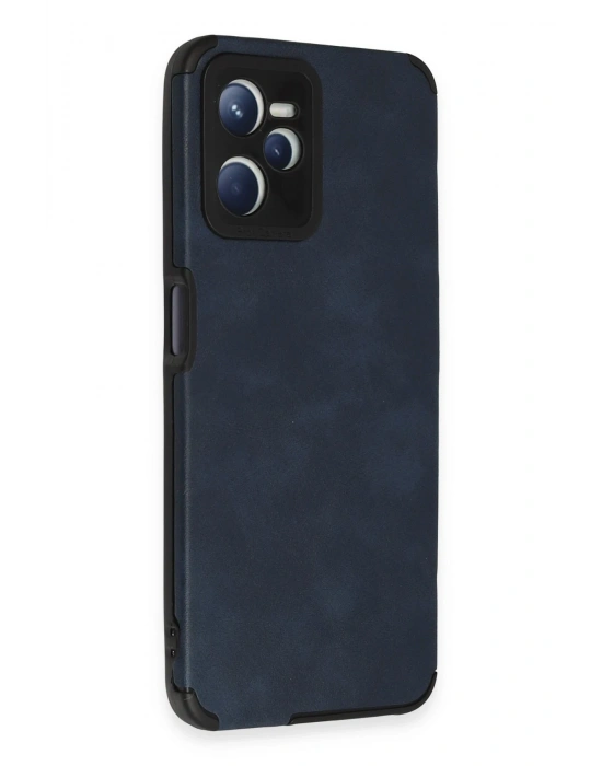 Newface Realme C35 Kılıf Loop Deri Silikon - Lacivert