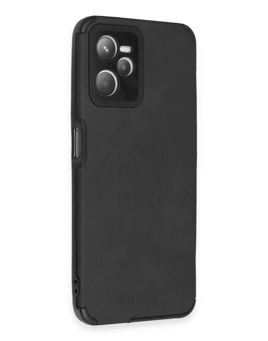 Newface Realme C35 Kılıf Loop Deri Silikon - Siyah
