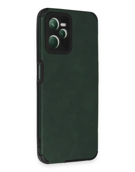 Newface Realme C35 Kılıf Loop Deri Silikon - Yeşil