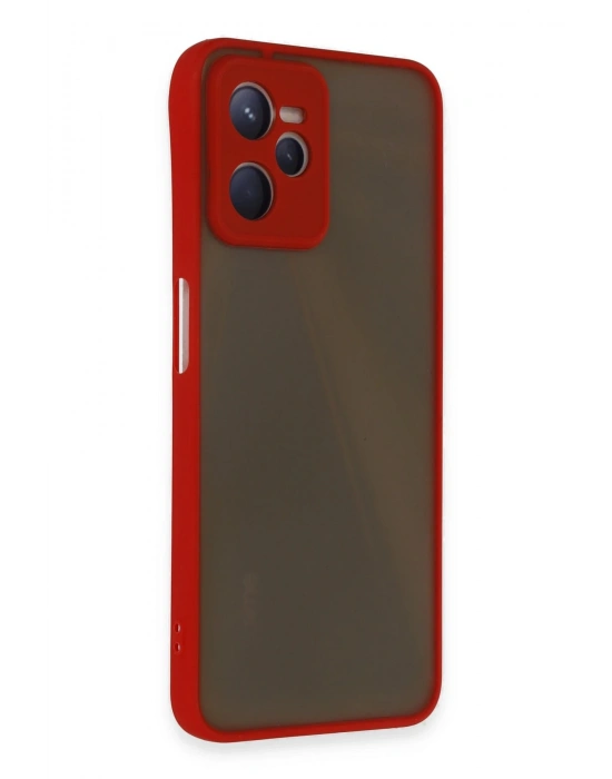 Newface Realme C35 Kılıf Montreal Silikon Kapak - Kırmızı