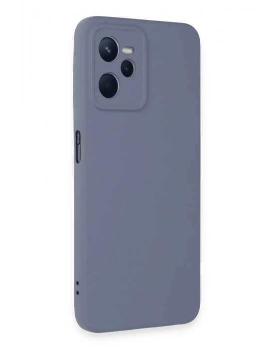 Newface Realme C35 Kılıf Nano içi Kadife Silikon - Gri