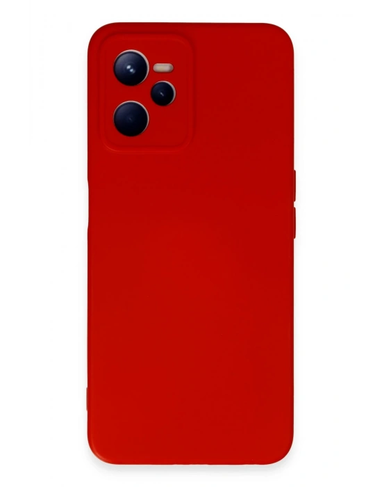 Newface Realme C35 Kılıf Nano içi Kadife Silikon - Kırmızı