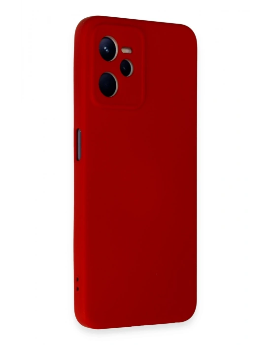 Newface Realme C35 Kılıf Nano içi Kadife Silikon - Kırmızı