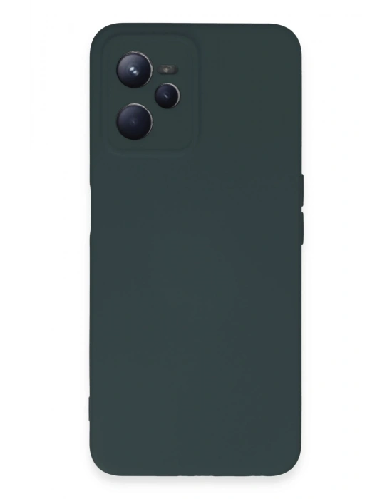 Newface Realme C35 Kılıf Nano içi Kadife Silikon - Koyu Yeşil