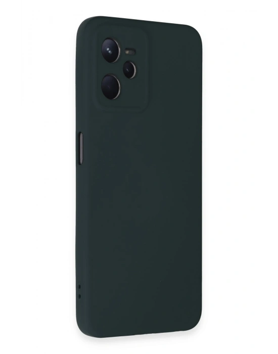 Newface Realme C35 Kılıf Nano içi Kadife Silikon - Koyu Yeşil