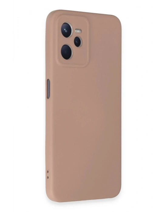 Newface Realme C35 Kılıf Nano içi Kadife Silikon - Pudra