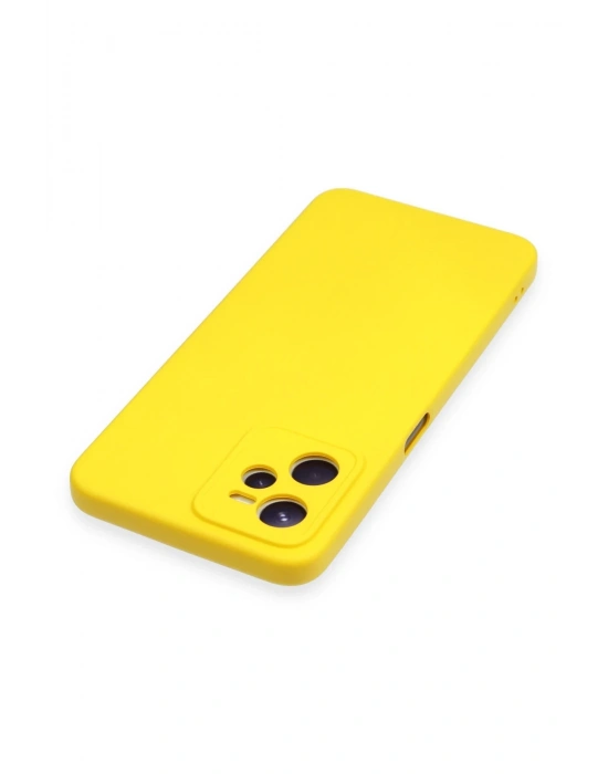 Newface Realme C35 Kılıf Nano içi Kadife Silikon - Sarı