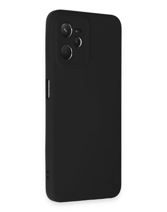 Newface Realme C35 Kılıf Nano içi Kadife Silikon - Siyah