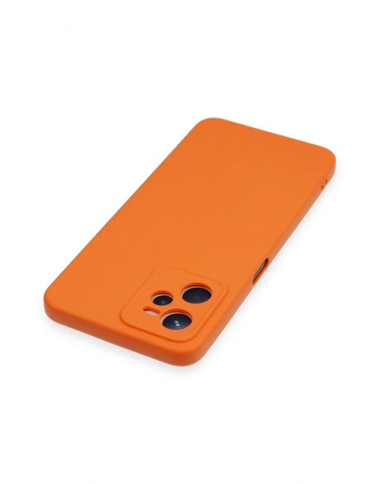 Newface Realme C35 Kılıf Nano içi Kadife Silikon - Turuncu
