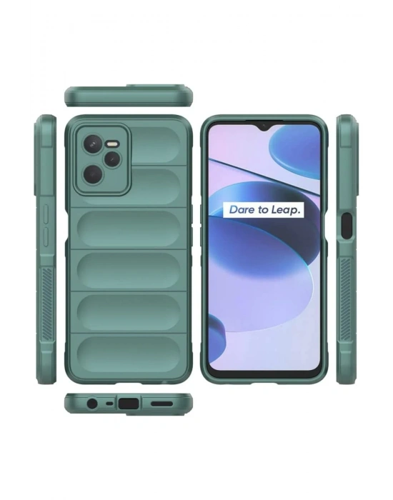 Newface Realme C35 Kılıf Optimum Silikon - Koyu Yeşil