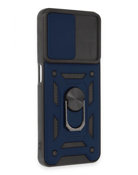 Newface Realme C35 Kılıf Pars Lens Yüzüklü Silikon - Lacivert