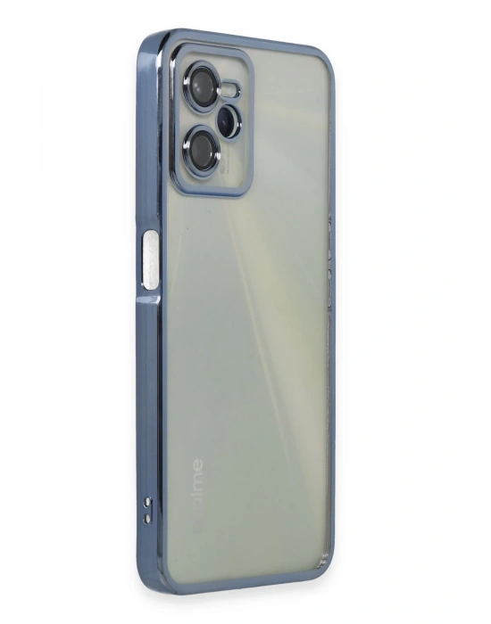 Newface Realme C35 Kılıf Razer Lensli Silikon - Açık Mavi