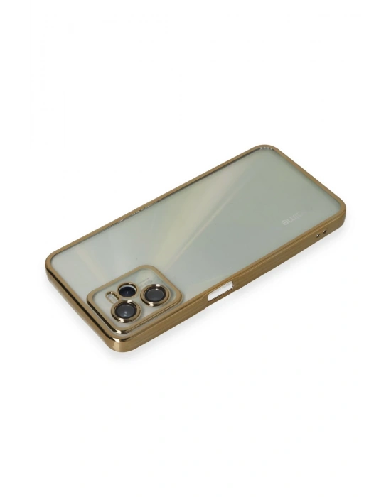 Newface Realme C35 Kılıf Razer Lensli Silikon - Gold