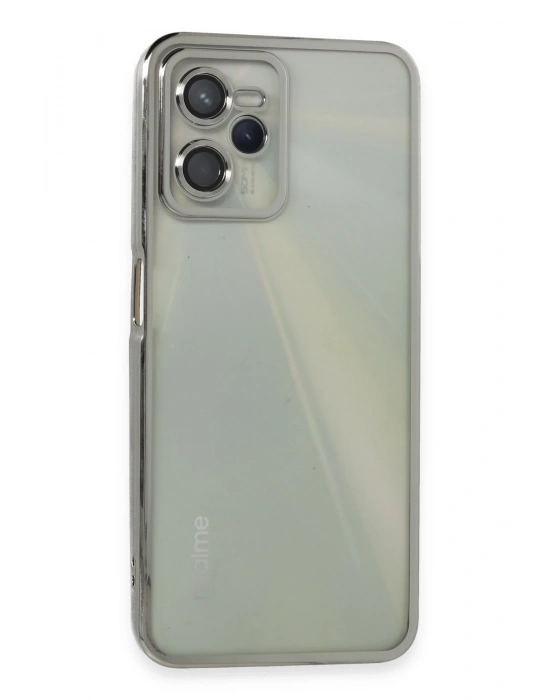 Newface Realme C35 Kılıf Razer Lensli Silikon - Gümüş
