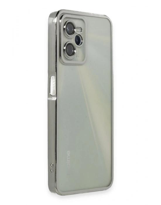 Newface Realme C35 Kılıf Razer Lensli Silikon - Gümüş