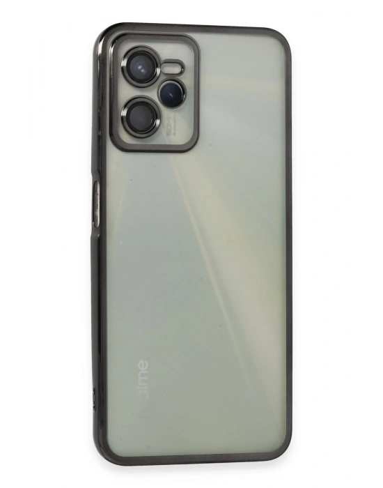 Newface Realme C35 Kılıf Razer Lensli Silikon - Siyah