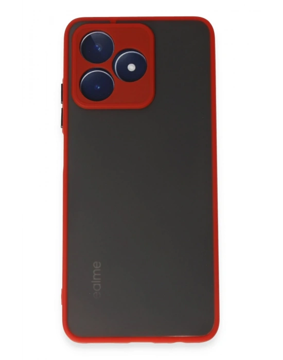 Newface Realme C53 Kılıf Montreal Silikon Kapak - Kırmızı