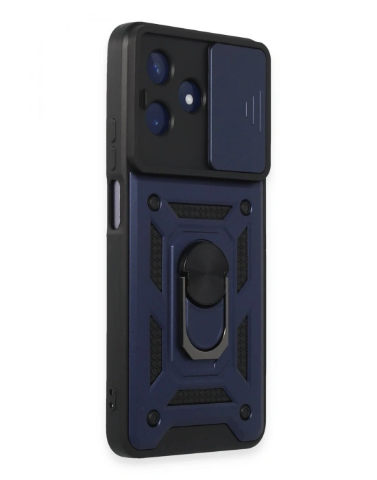 Newface Realme C53 Kılıf Pars Lens Yüzüklü Silikon - Lacivert
