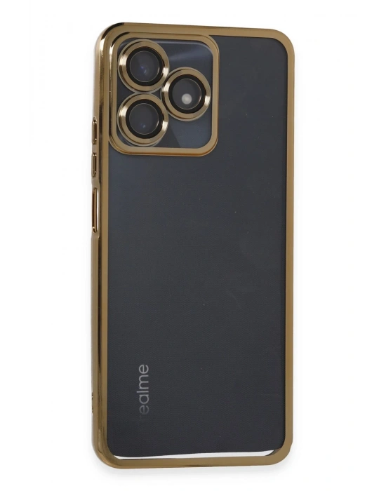 Newface Realme C53 Kılıf Razer Lensli Silikon - Gold