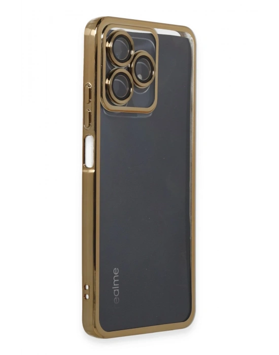 Newface Realme C53 Kılıf Razer Lensli Silikon - Gold