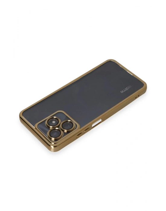 Newface Realme C53 Kılıf Razer Lensli Silikon - Gold